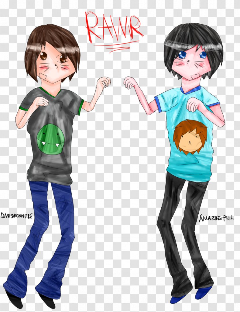 T-shirt Dan And Phil Fan Art YouTuber Drawing - Flower Transparent PNG