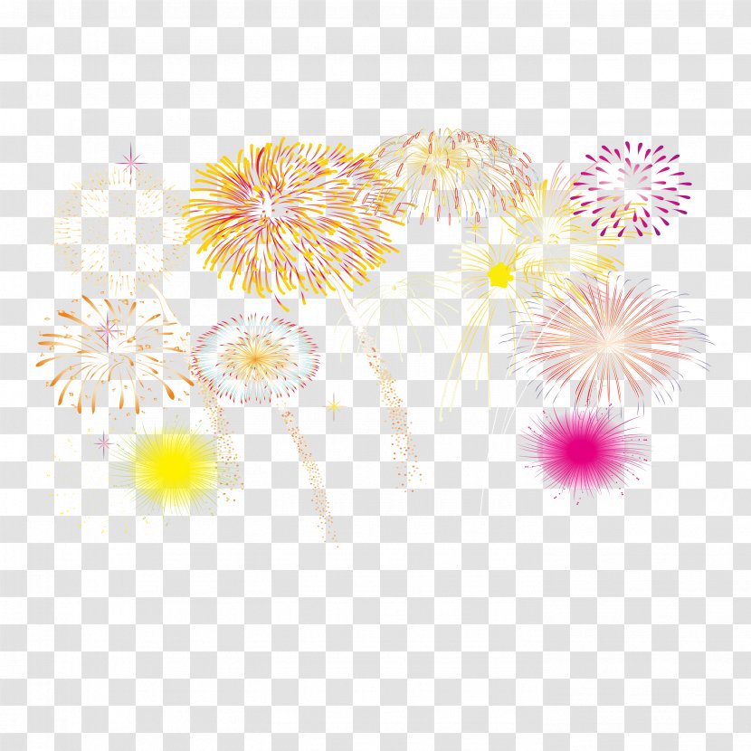Adobe Fireworks - Yellow - Chinese New Year Festive Vector Material Transparent PNG