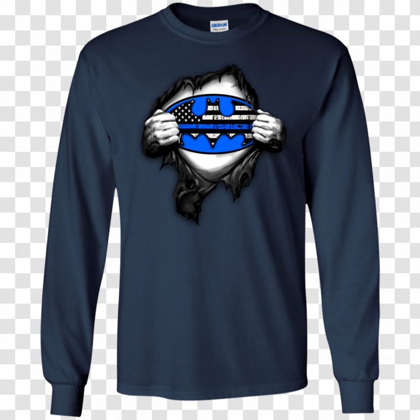 Long-sleeved T-shirt Hoodie - Outerwear - Thin Blue Line Transparent PNG