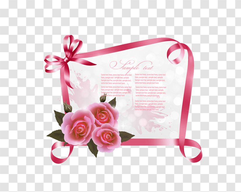 Wedding Invitation Greeting Card Birthday Ribbon - Rose Family - Bulletin Board Transparent PNG
