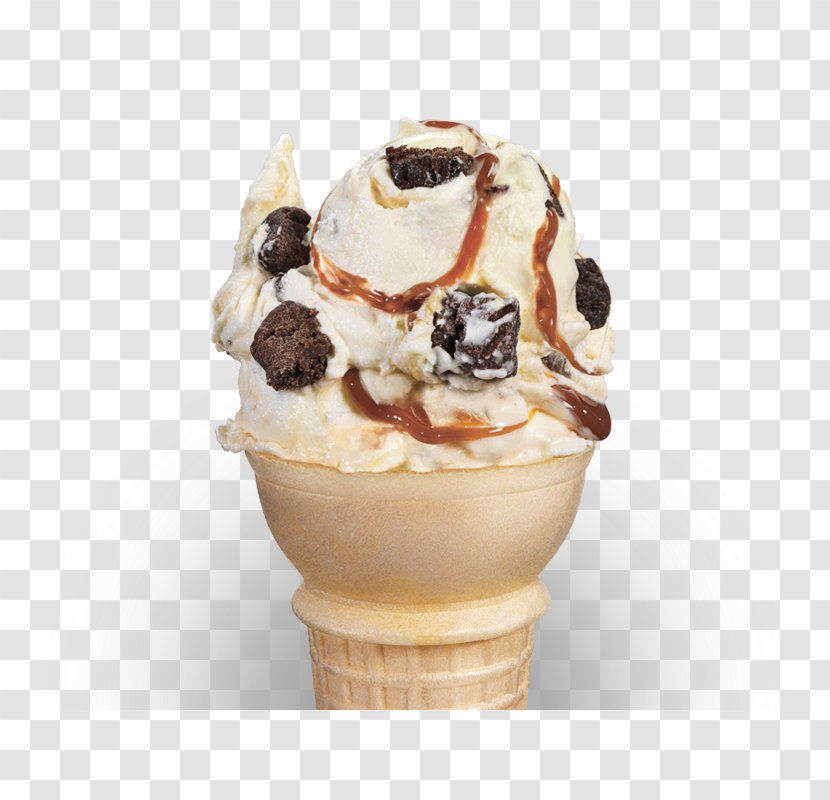 Sundae Chocolate Brownie Ice Cream Frozen Yogurt - Food - Caramel Custard Transparent PNG