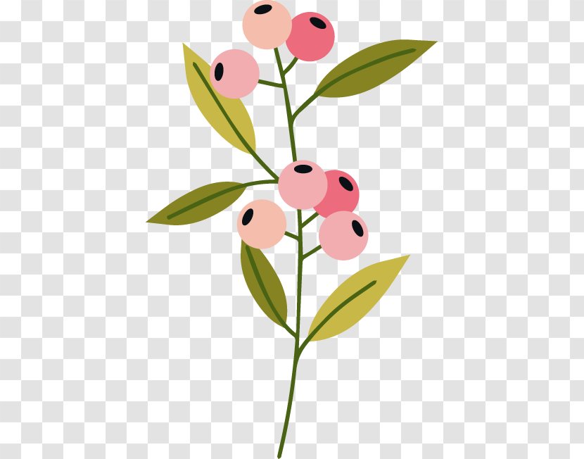Berry Weigela Plant - Petal - Small Hand-painted Flowers And Fresh Berries Transparent PNG