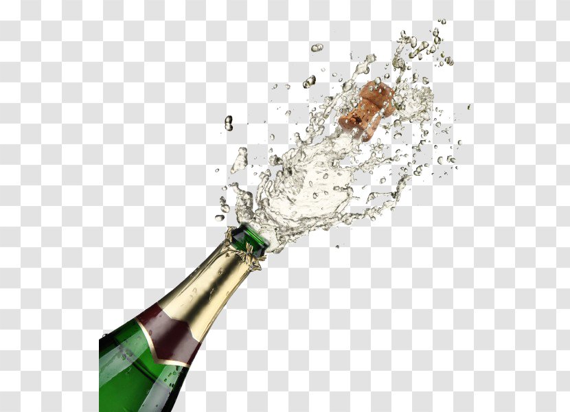 Champagne Sparkling Wine Bottle Cork - Popping Free Download Transparent PNG