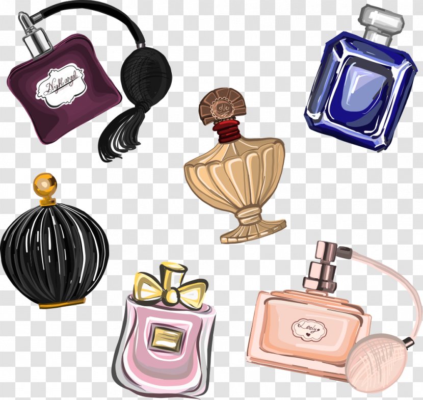 Perfume Drawing Illustration - Health Beauty - Different Styles Of Vector Transparent PNG
