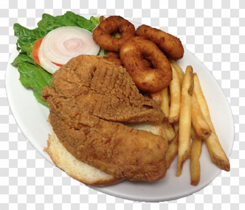 French Fries Fried Chicken Full Breakfast And Chips Schnitzel - Meal - Seafood Restaurant Transparent PNG