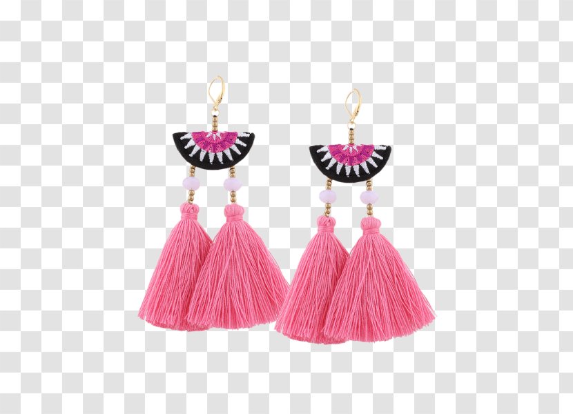 Earring Jewellery Clothing Accessories Charms & Pendants - Tassel - Pink Rose Earrings Fashion Transparent PNG