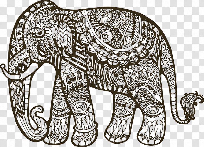 Coloring Book Adult Child Mandala Page - Ifwe - Creative Elephant Transparent PNG