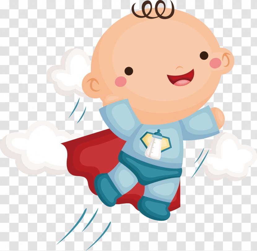 Infant Superhero Cartoon Child - Flower - Male Baby Decorative Material Transparent PNG