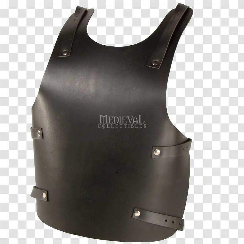 Plate Armour Leather Body Armor Cuirass - Black - Breastplate Transparent PNG