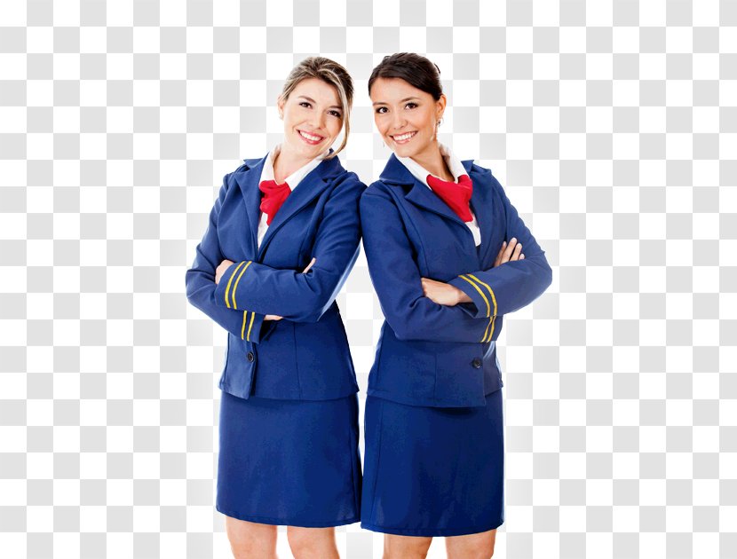 Flight Attendant Uniform Cabin Crew Academy Aircraft - Sleeve - Blue Transparent PNG