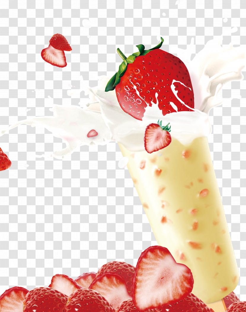Strawberry Juice Bubble Tea Milk - Flavor - Cold Poster Material Transparent PNG