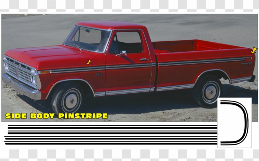 Pickup Truck Ford F-Series Thames Trader Ranger - Bright Red Tomato Transparent PNG