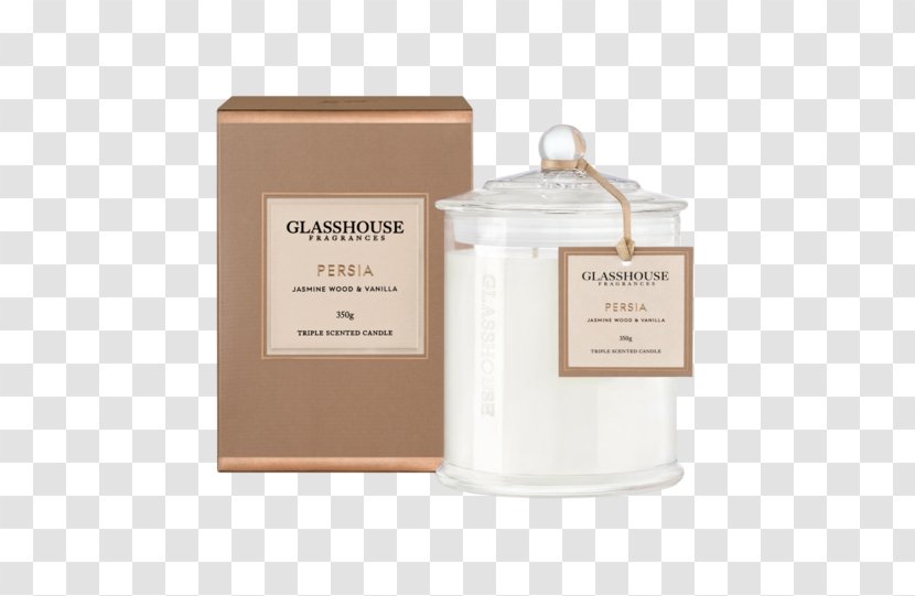 Glasshouse Fragrances Persia Jasmine Wood & Vanilla 350g Candle Perfume Triple Scented - Tahaa (Vanilla Caramel) The Home Fragrance MarketHarmful Chemicals Transparent PNG