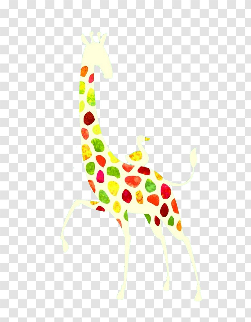 Giraffe Illustration - Black And White Transparent PNG