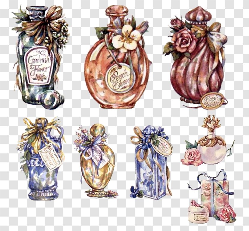 Perfume Drawing Decoupage JPEG - Digital Image Transparent PNG