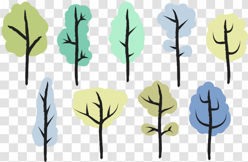 Tree Shrub Euclidean Vector - Cartoon - Simple Color Bush Transparent PNG
