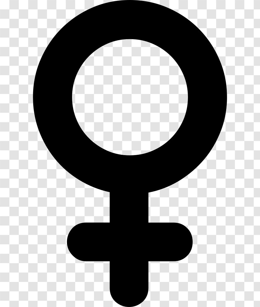 Gender Symbol Female Woman Clip Art - Black And White - Icon Transparent PNG