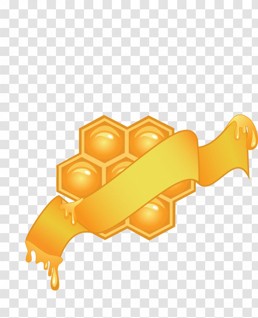 Honey Bee Template - Label - Golden Transparent PNG