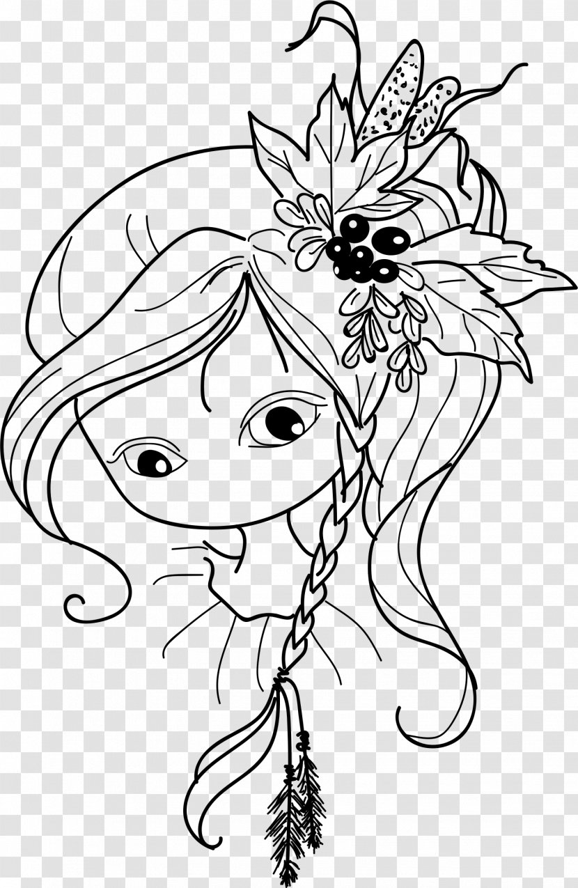 Drawing Vector Graphics Coloring Book Clip Art Image - Flower - Fairy Transparent PNG