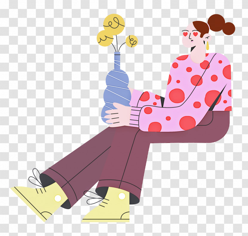 Lady Sitting On Chair Transparent PNG