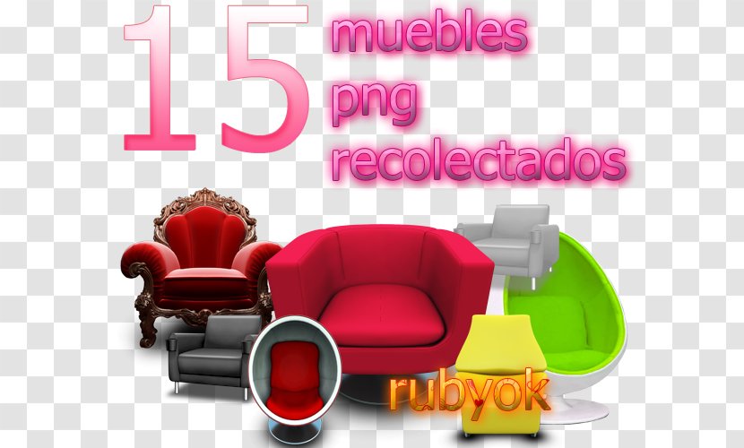 Couch Furniture Chair - Magenta - Muebles Transparent PNG