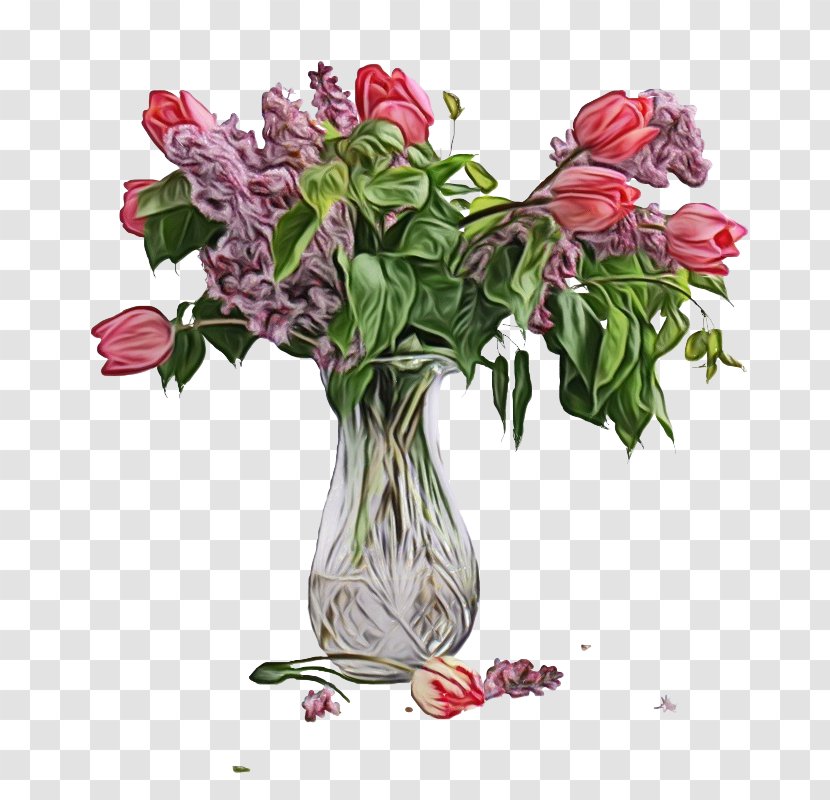 Flower Flowering Plant Cut Flowers Bouquet - Tulip - Vase Transparent PNG
