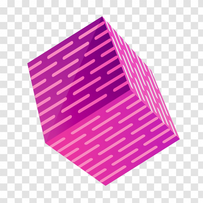 Cube Solid Geometry - Threedimensional Space - Purple Bar Stereoscopic Cubes Transparent PNG