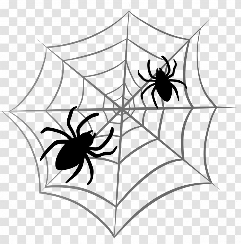 Spider Web Halloween Clip Art - Black - Spiders Pictures Transparent PNG