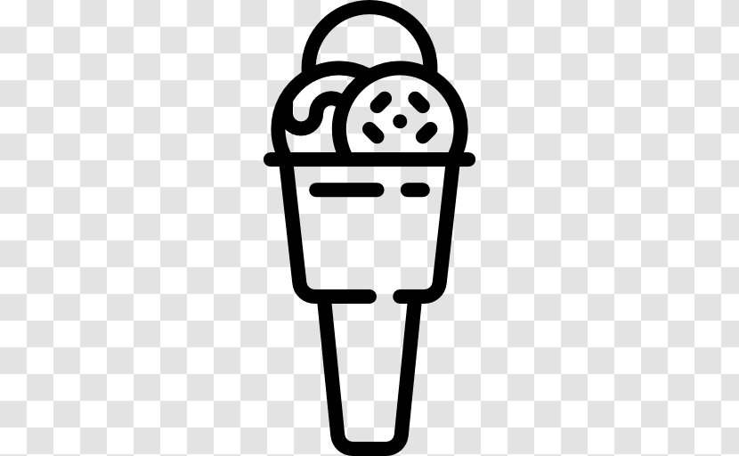 Line Clip Art - Black And White - Ice Cream Icon Transparent PNG