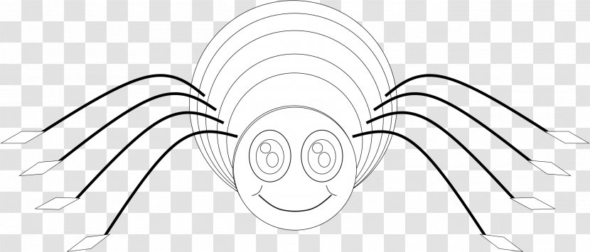 Eye White Line Art Forehead Sketch - Heart - Spider Web Outline Transparent PNG