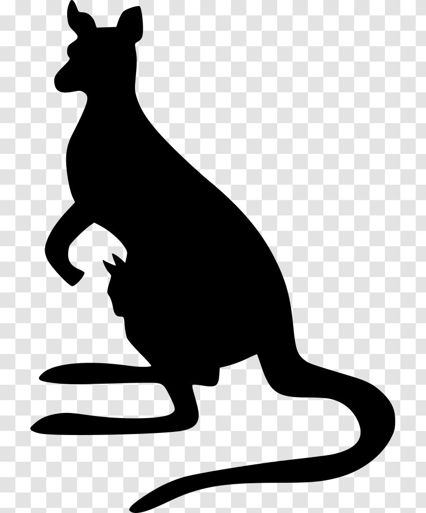 Kangaroo Silhouette Cat Clip Art - Fauna Transparent PNG