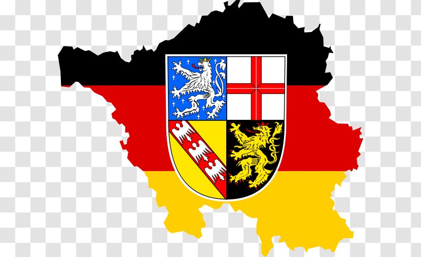 Flag Of Saarland States Germany - World Map Transparent PNG