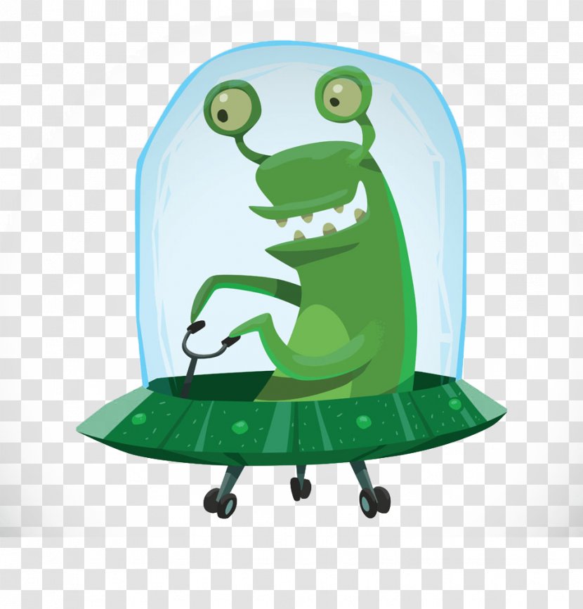 Extraterrestrials In Fiction Cartoon Unidentified Flying Object Illustration - UFO Open Green Monster Transparent PNG