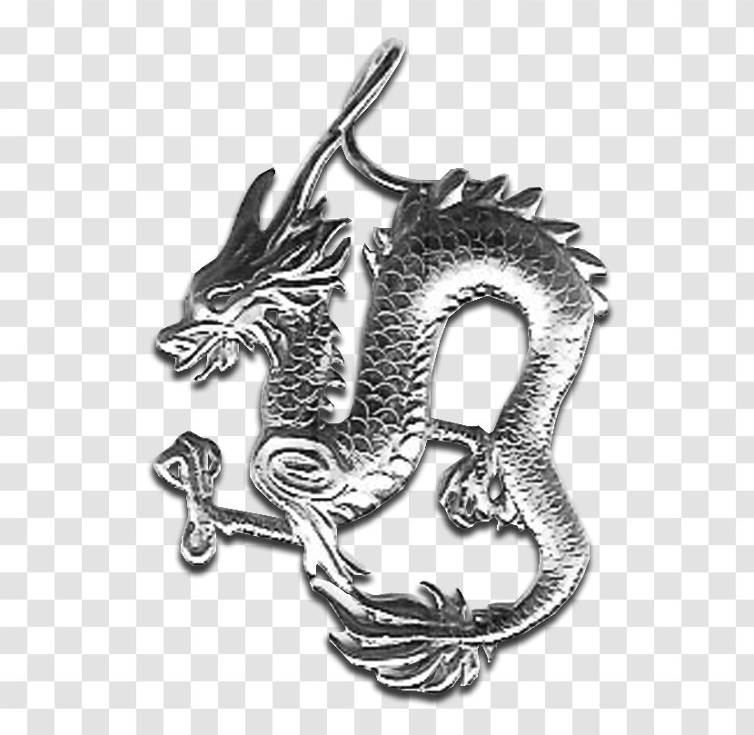 Silver Dragon Body Jewellery Charms & Pendants - Metal Transparent PNG