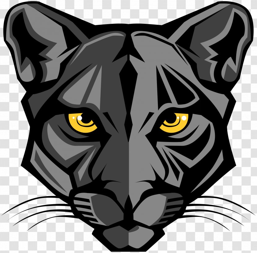 Black Panther Cougar Clip Art - And White Transparent PNG
