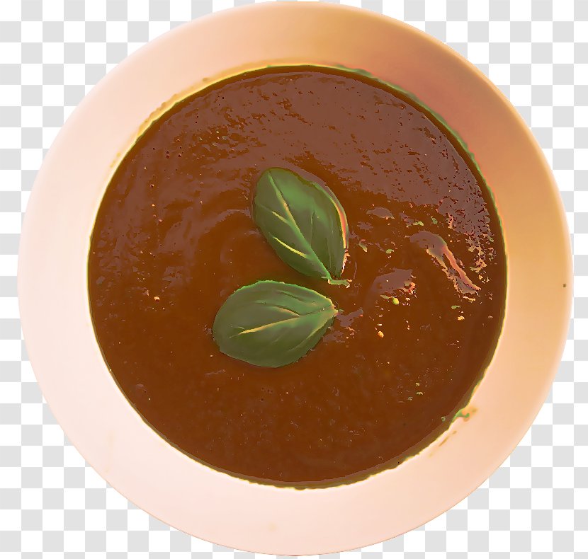 Food Dish Soup Cuisine Gazpacho - Gravy Basil Transparent PNG
