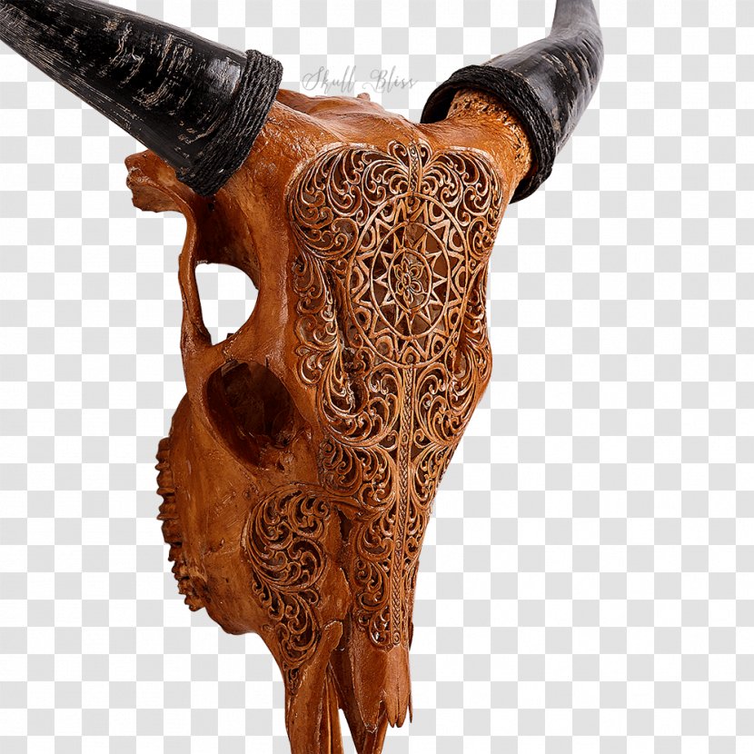 Cattle Wood Animal Skulls Antique Carving Transparent PNG