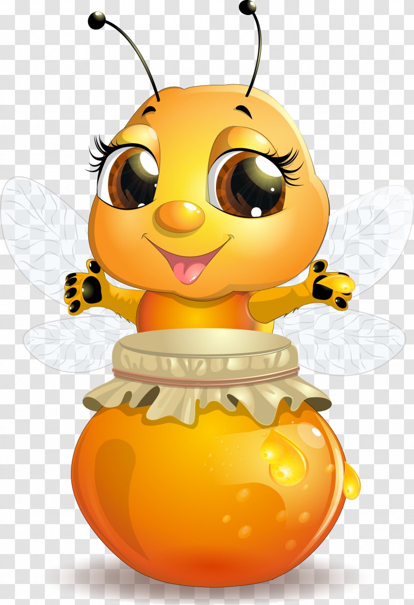 Western Honey Bee Honeycomb - Orange Transparent PNG