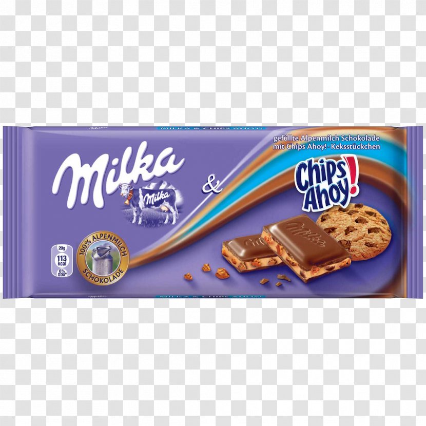Chocolate Bar Milka Cream Chips Ahoy! - Confectionery - Milk Transparent PNG