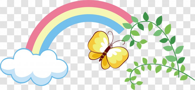 Butterfly Rainbow Euclidean Vector - Flower - Element Transparent PNG