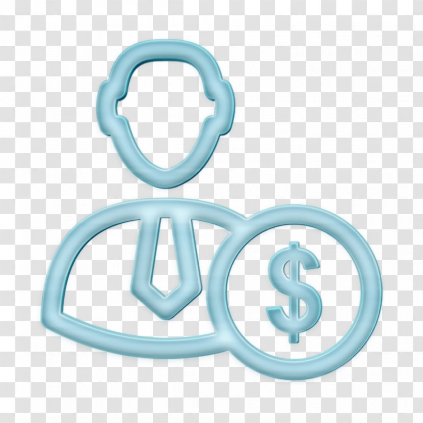 Business Icon Dollar Man - Symbol - Turquoise Transparent PNG