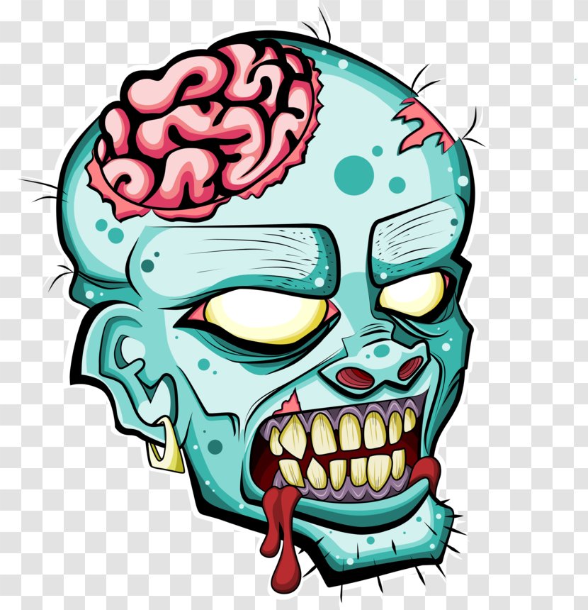 Zombie Cartoon - Drawing - Mouth Skull Transparent PNG