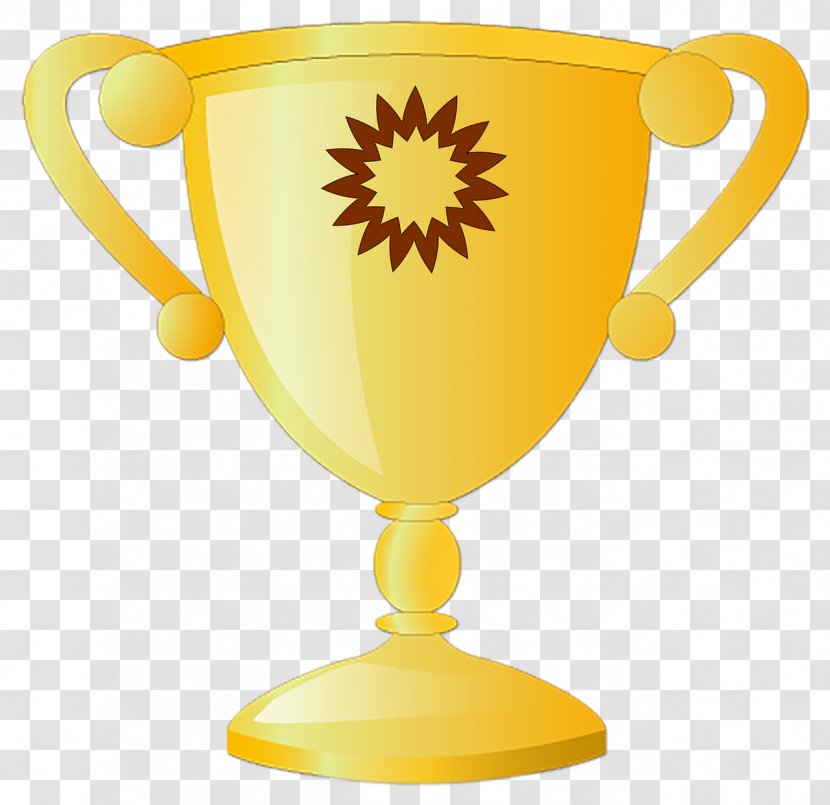 Trophy Award Competition Clip Art - Yellow Transparent PNG