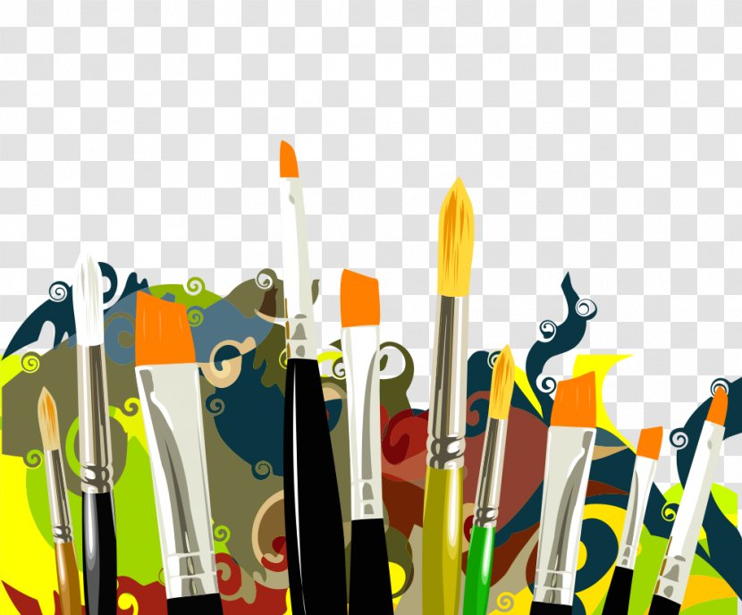 Paintbrush Painting - Water Chalk Vector Material Transparent PNG
