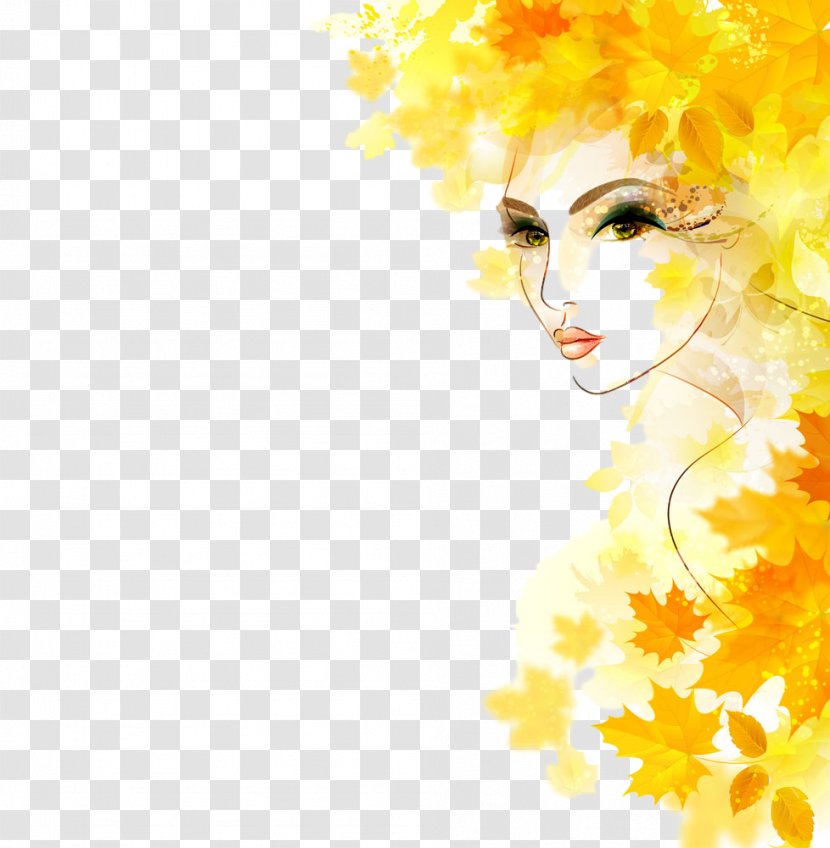 Yellow Fashion Illustration Watercolor Paint Transparent PNG
