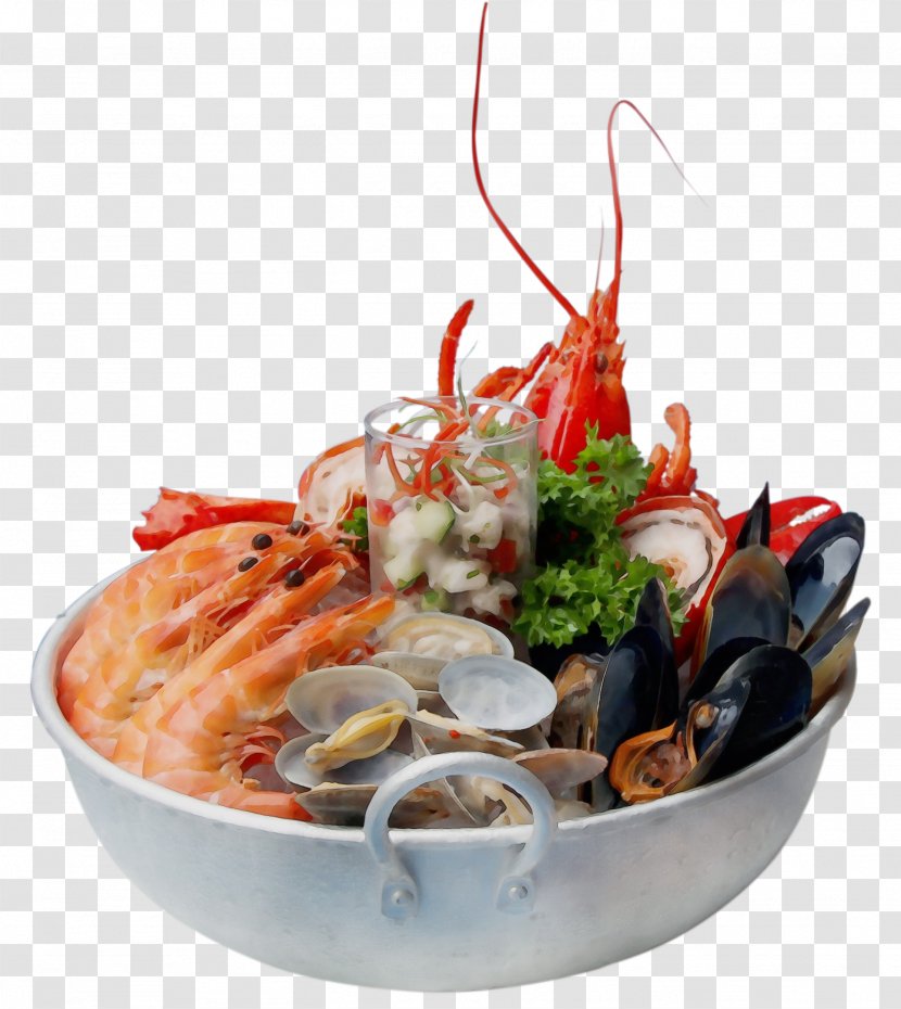Dish Food Cuisine Ingredient Seafood - Watercolor - Japanese Thai Transparent PNG
