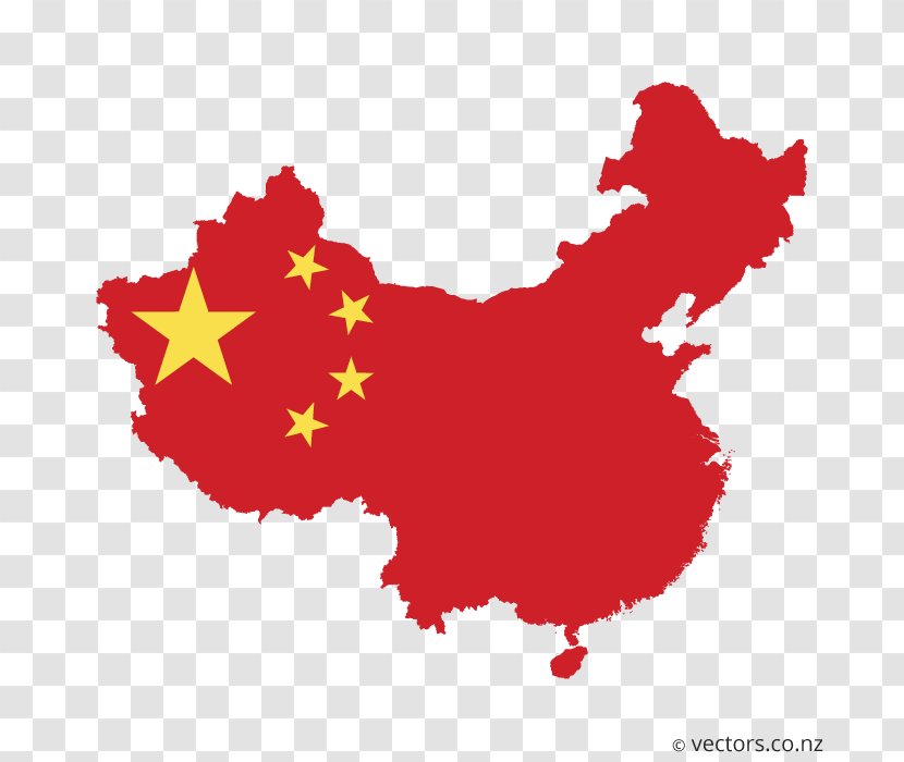 Flag Of China Vector Map - Leaf - Chinese Transparent PNG