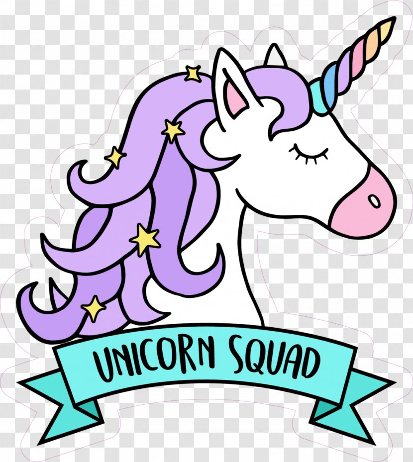 Unicorn Drawing - Cartoon - Line Art Sticker Transparent PNG