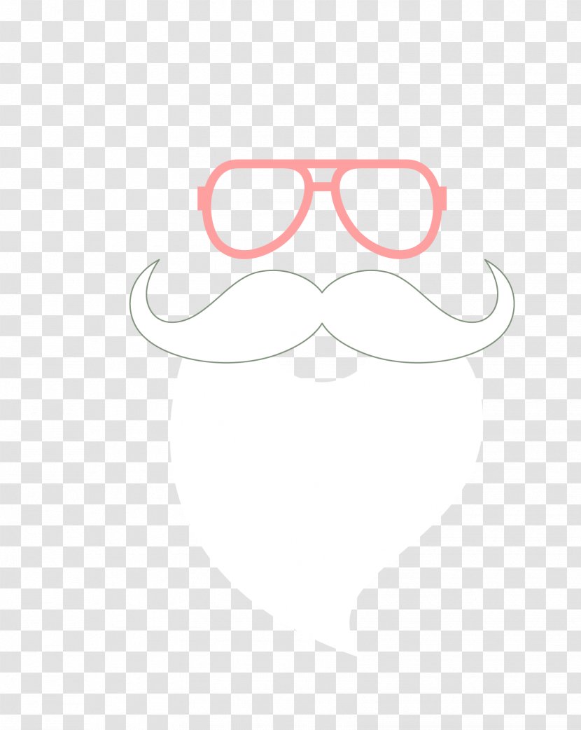 Glasses Nose Black And White Pattern - Heart - Santa Claus Beard Transparent PNG