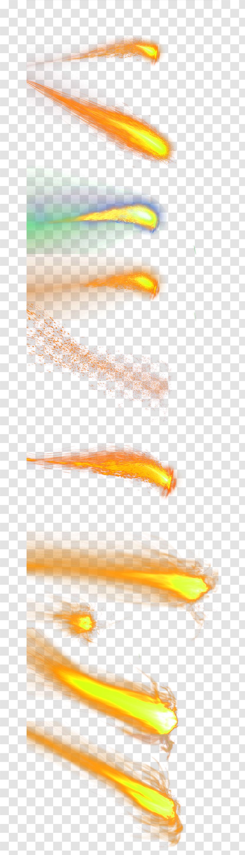 Flame - Meteoroid - Yellow Fresh Meteor Effect Element Transparent PNG